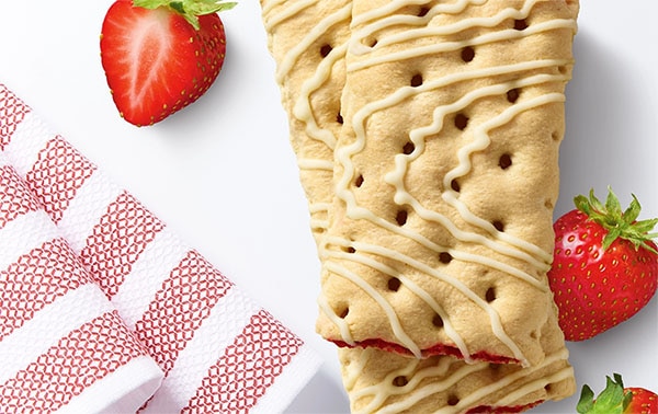 Special K Pastry Crisps  with strawberries on a tablecloth