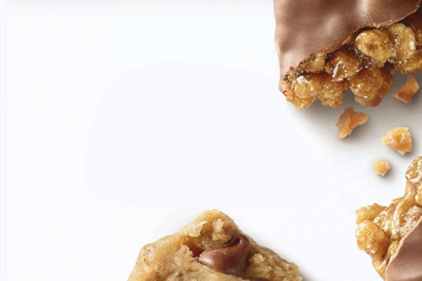 a close-up view of a Special-K bar on a white background
